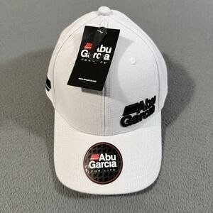 Abu Garcia Fishing Hat White And Black Adjustable SnapBack Size L/XL